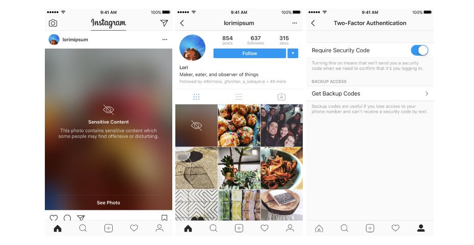 instagram updates two factory authentication