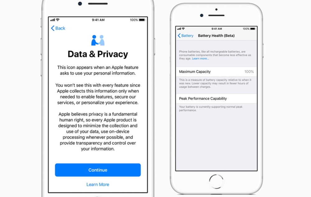 iOS 11.3 data and privacy battery health iphone