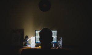 computer hacker man darkness
