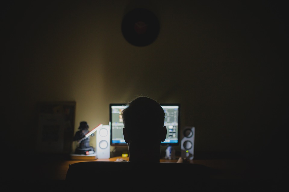 computer hacker man darkness