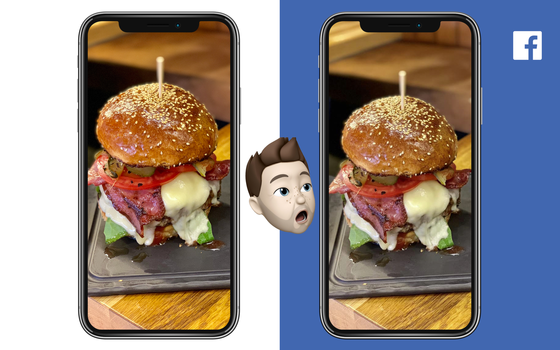 iphonexs facebook burger comparison