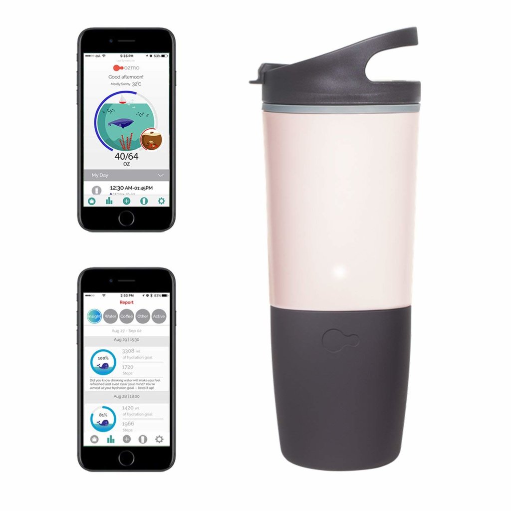 ozmo Watertight Rechargeable Bluetooth Smart Cup Hydration Tracker best tech gifts for her 2018