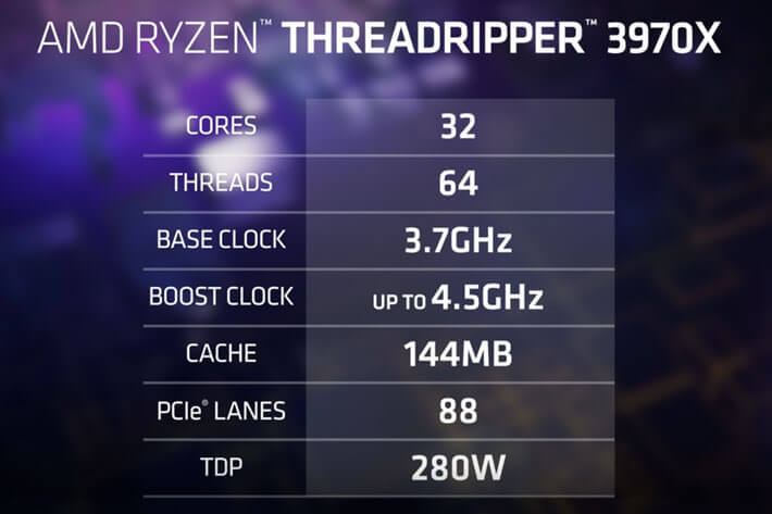 3rd Gen AMD Ryzen Threadripper 3970x