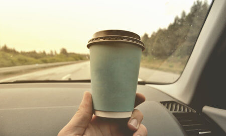 coffee cup in car